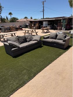 Charcoal Gray Sofa and Loveseat Set