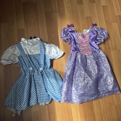 Girls’ Princess Dress-Up Set 👑 (Rapunzel + Dorothy Costumes)– Kids Size 5–7