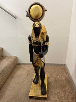 Large 36” Egyptian Horus Falcon Statue Decor