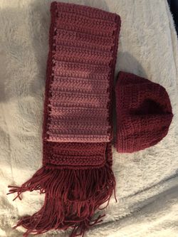 Hand made scarf and beanie