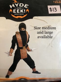 NEW Muscled Ninja Halloween Costume size medium and large (kids)