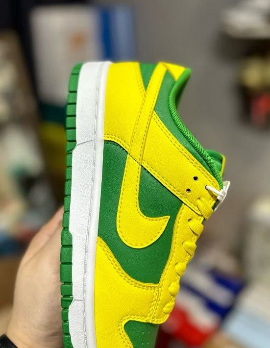 Yellow sports running shoes