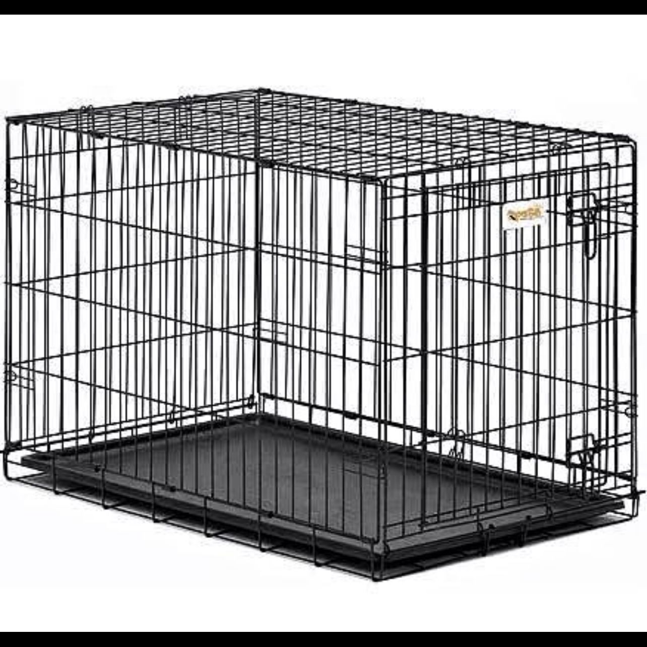 Qpets 48”Dog Crate, Folding Dog Kennel, Dog Cage, Two Doors, with a Tray