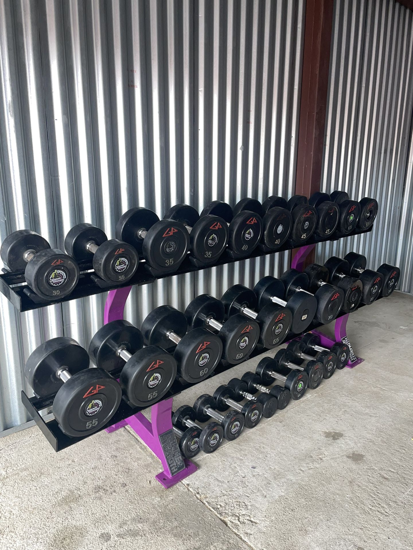 5-75lb Complete Dumbbell Set With Rack 
