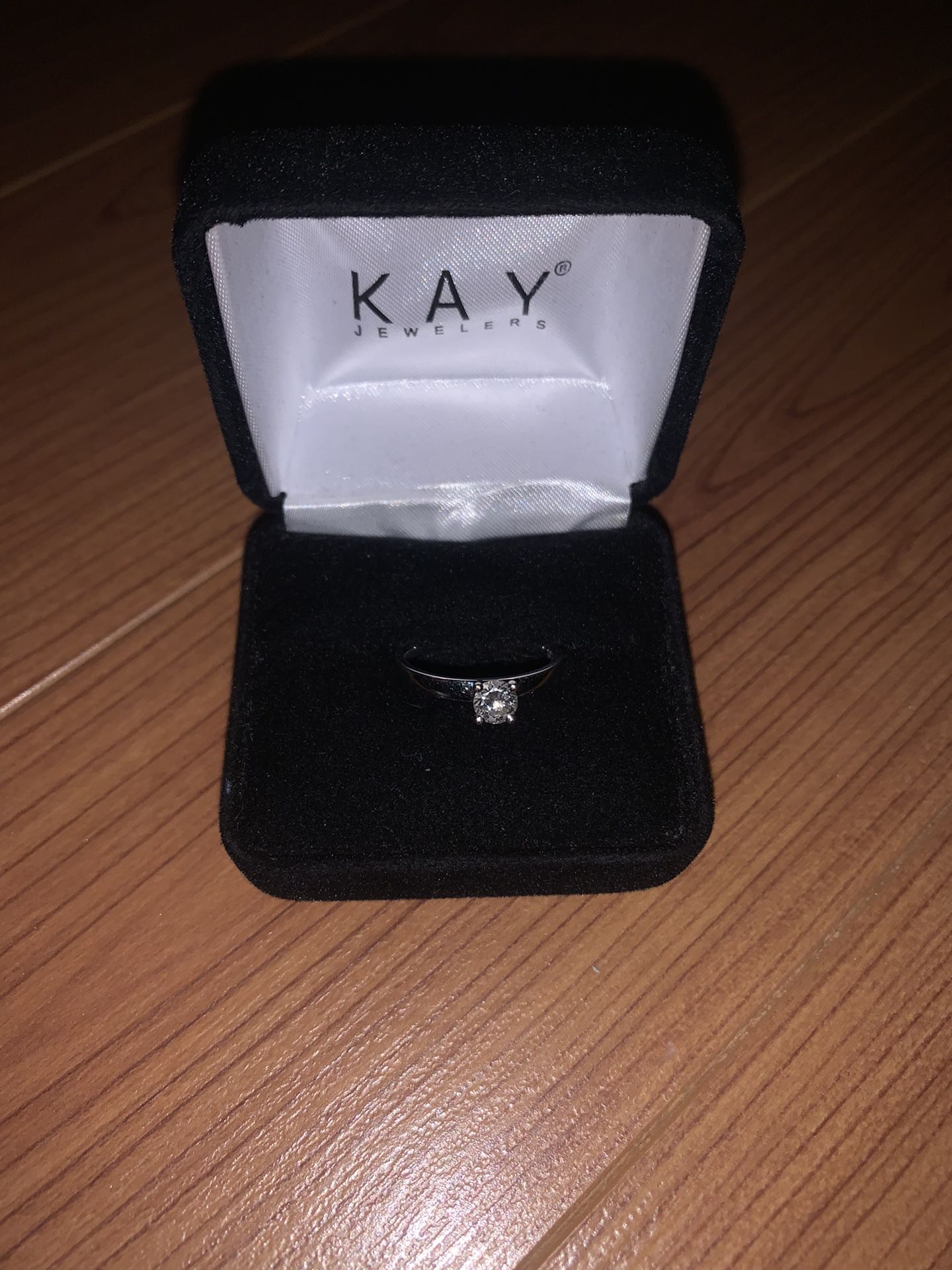 Certified 14KT White Gold, 1/2 KT Round Cut Diamond Engagement/Wedding Ring