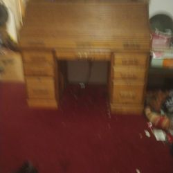 Rolltop Desk W/ 14 Drawers