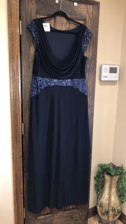 Formal Dresses Plus Size 14W Navy Evening Gown Mother of the Bride Betsy & Adam Dress NEW