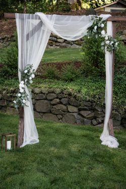 Wedding Arch w/ Tulle and Artificial Flowers