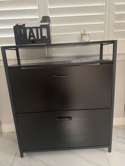 Black 2-Tier Shoe Storage Cabinet – $80 OBO