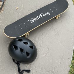Skateboard And Helmet