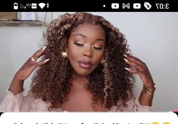 Nadula human Honey blonde highlight curly wig