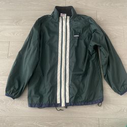 Vintage 90’s Men's L Adidas 3 Stripes Full Zip Windbreaker Jacket in Green 