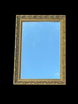 Ornate Gold Wall Mirror, 30 × 42 Inches