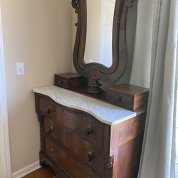 Intricate Marble Top Dresser