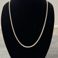 14k Solid White Gold Foxtail Chain