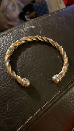14kt Yellow Gold And 925 Silver Twist Cuff Bracelet Designed By Peter Beam
