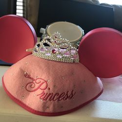 Disney Hat Pink With Embroidered Name Arielle