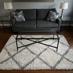 Gray Living Room Couch & Pillows