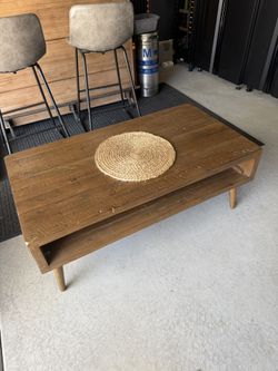 Living Spaces Dakota Wood Coffee Table & Side Table $100
