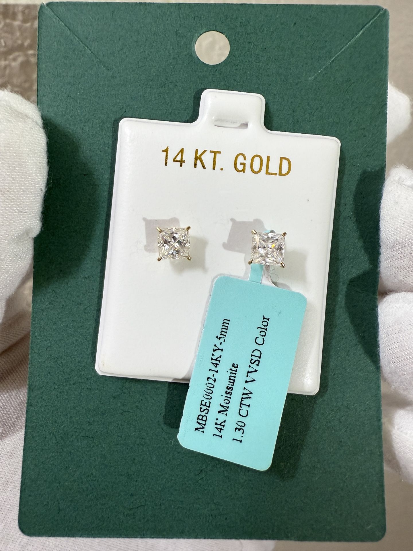 5mm - 14k Yellow Gold Moissanite Earrings