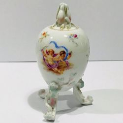 Antique KPM Berlin Porcelain Egg Tea Caddy or Jar Hand Painted 1(contact info removed).