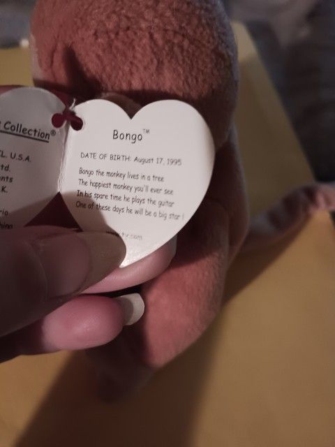 Bongo The Monkey Ty Beanie Baby