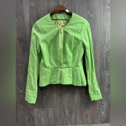 NEW Elie Tahari Lime Green Talia Women's Blazer Suit Jacket Coat Small