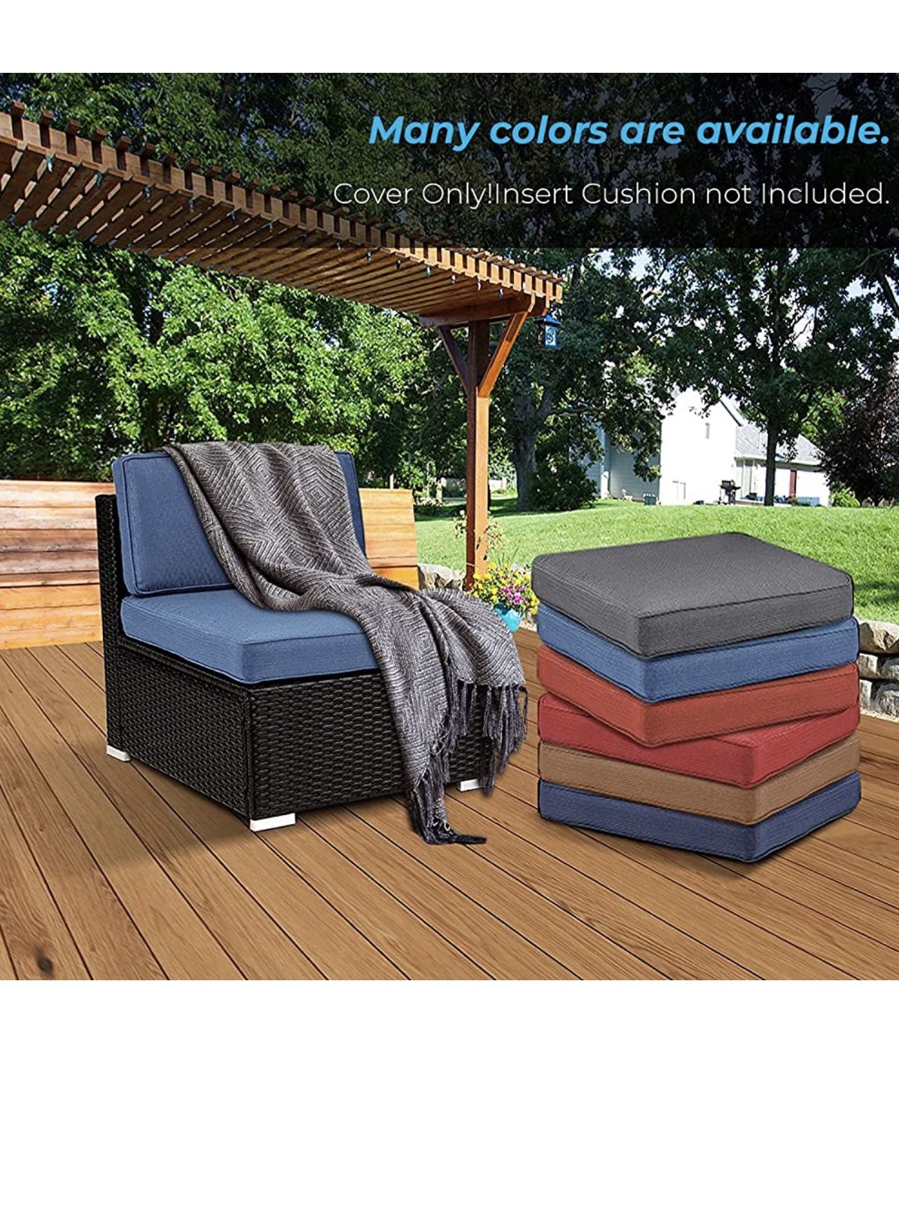 12 Pieces Patio Seat Cushion Cover Outdoor Furniture Cushion Slipcovers