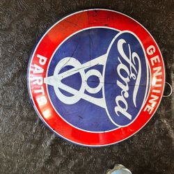Ford Genuine Parts V8 metal sign,