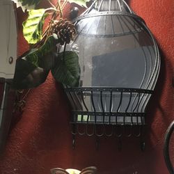 Cute~Bird~Cage **Key Holder💕🤍W/Mirror