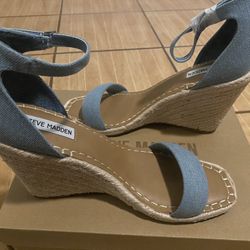 Steve Madden Submit Denim Wedge Shoes