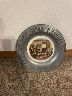 The Great American Revolution 1776 Pewter Plate Betsy Ross And The Flag