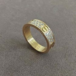 Love Ring Zirconia Stone Unisex Ring 