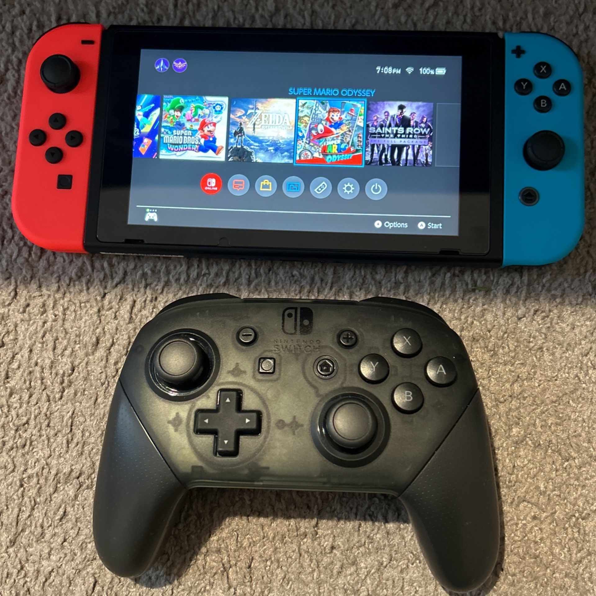 Chip Modded V2 Nintendo Switch With Pro Controllers And 128gb SD Card