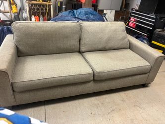 Gray Fabric Two-Seat Sofa with cushions