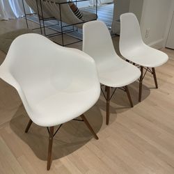 Modern White Chairs - now 2 available