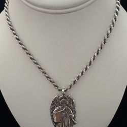 De Matteo HSH Sterling Silver Angel Pendant & Chain Necklace 20"