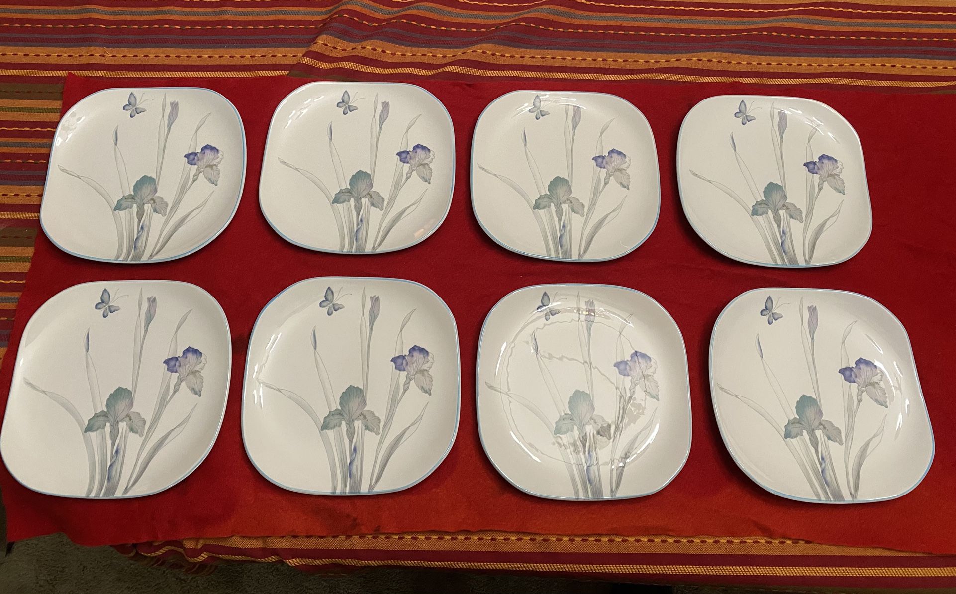 Set Of 23 Sango Quadrille Semi-Porcelain Joan Luntz #5306 Atrium Dinner Plates Floral Design (Read Description) 