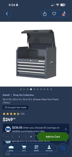 New Kobalt tool chest