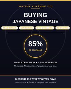 Buying Japanese vintage Pokemon — Team Rocket (Rocket Gang), Gym Heroes, Gym Challenge, and Neo sets