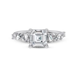 2.5ct Asscher Cut Lab Grown Diamond Ring