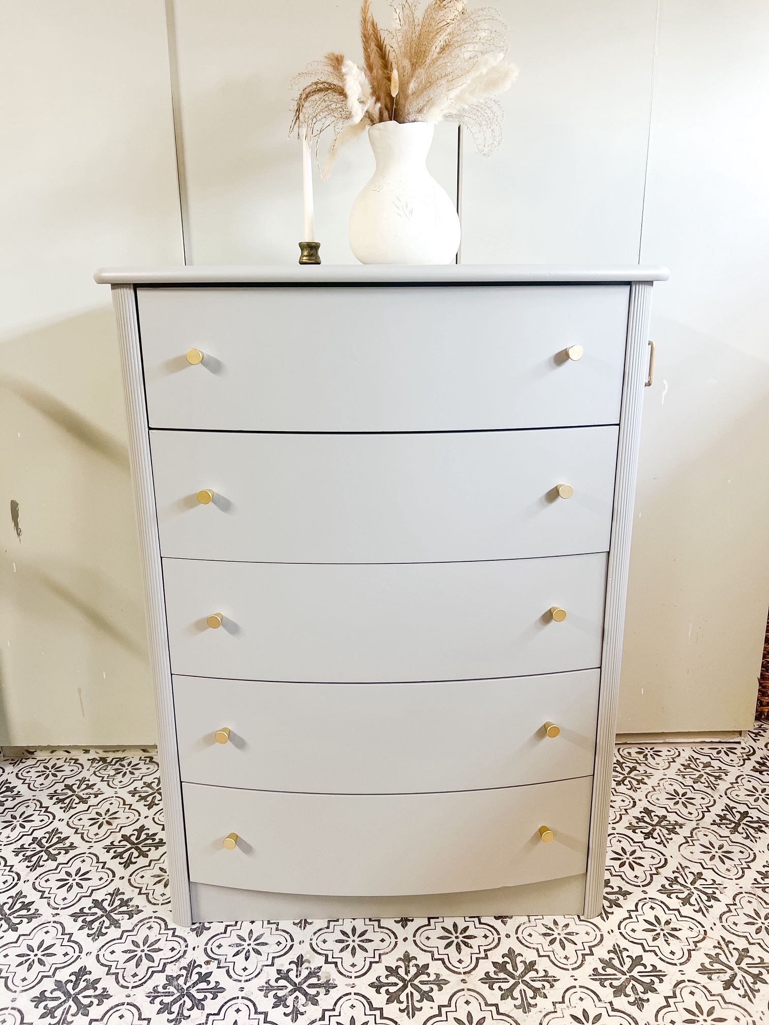 Tall Grey Dresser