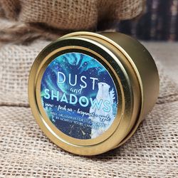 Dust & Shadows Mini Tin Candle by Novelly Yours Candles for Litjoy - Snow, Apple
