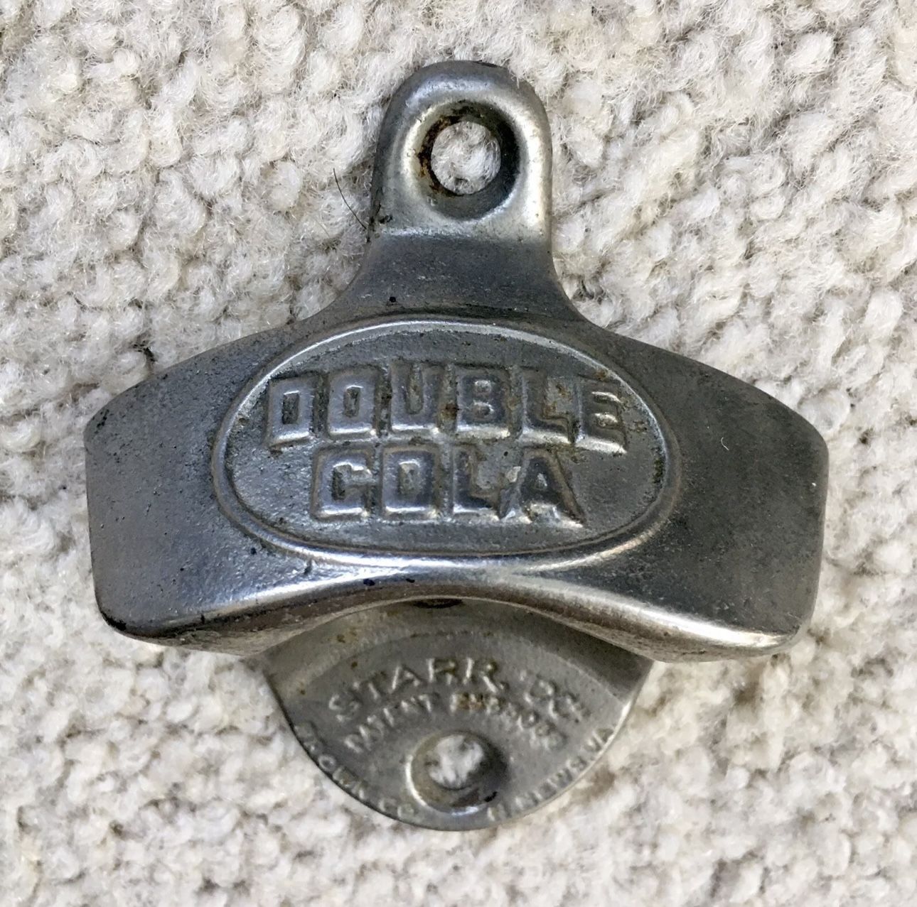 Vintage 1943 DOUBLE COLA Starr X Cast Iron Wall Mount Bottle Opener - RARE!!