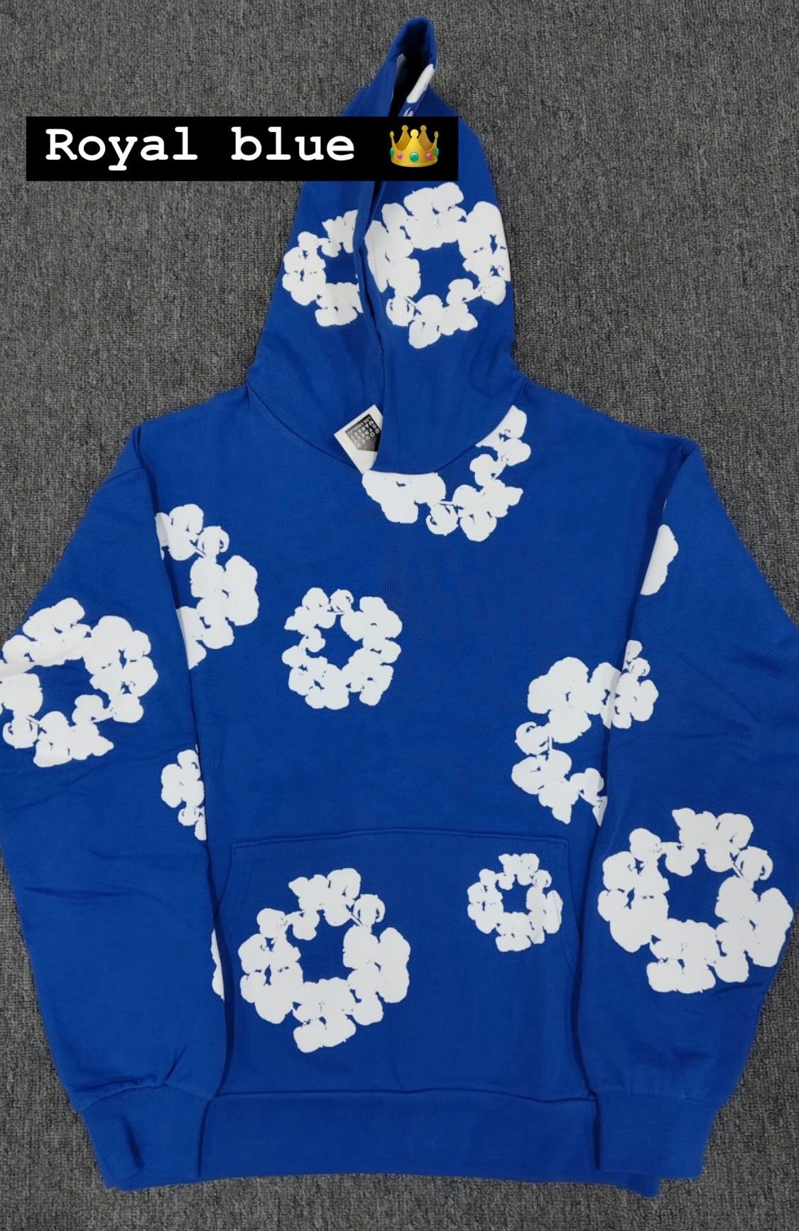 DENIM TEAR ROYAL BLUE HOODIE
