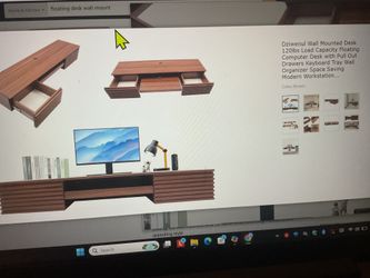 Floating wall mount desk, dark cocoa color with matching file cabinet $100 for both.