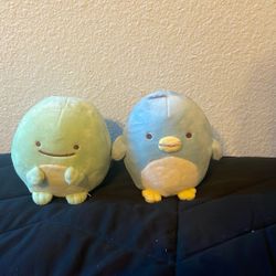 Dino And Penguin Plush Pair