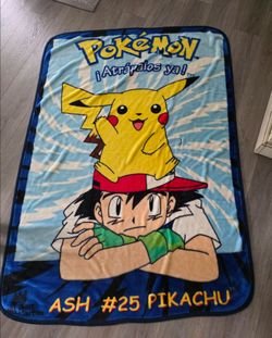 Vintage Nintendo Official Pokemon San Marcos Blanket Pikachu 85 X 58