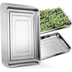 New Large Stainless Steel Catch Trays For Nursery Pots Or Any Use. Also Great For BBqs.