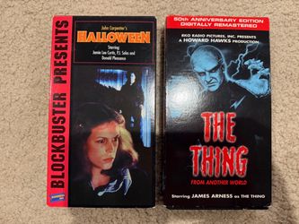 John Carpenter's Halloween and The Thing VHS movie  tapes